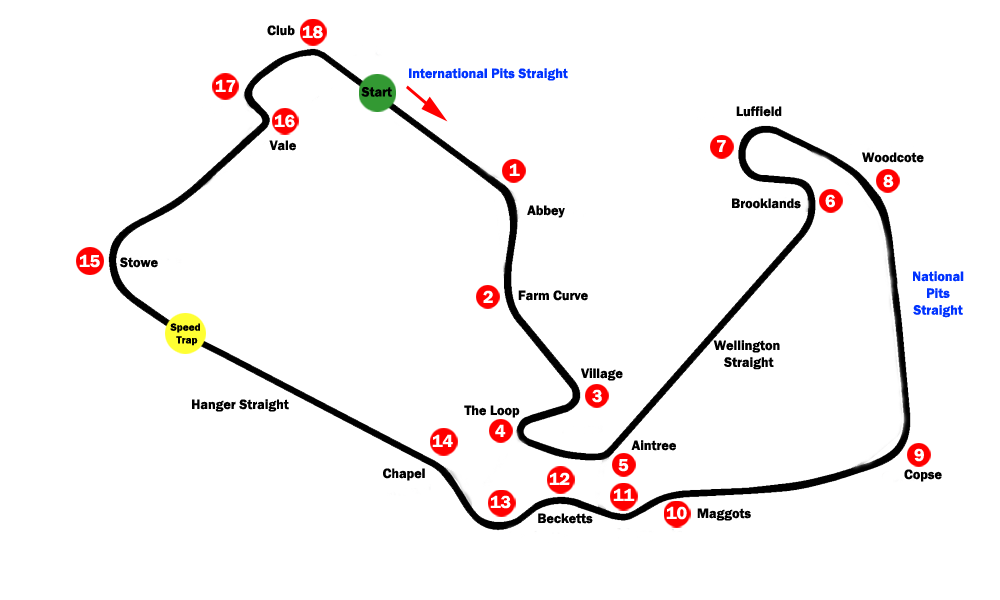 Silverstone Race Circuit Map