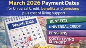 March 2026 payment dates for universal credit, benefits and pensions plus cost of living support
