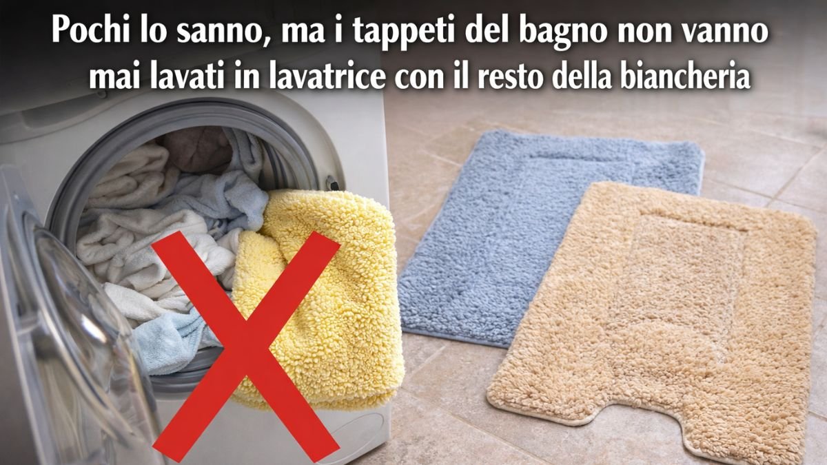 Pochi lo sanno, ma i tappeti del bagno non vanno mai lavati in lavatrice con il resto della biancheria