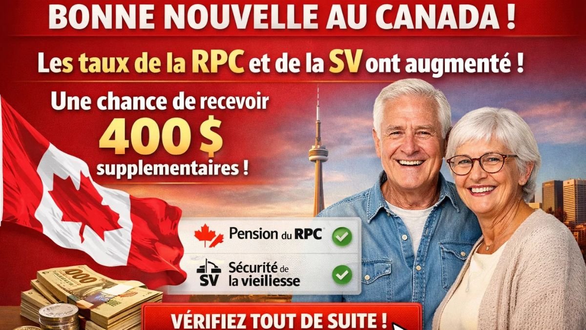 Bonne nouvelle au Canada ! Les taux de la RPC et de la SV ont augmenté — une chance de recevoir 400 $ supplémentaires. Vérifiez tout de suite !