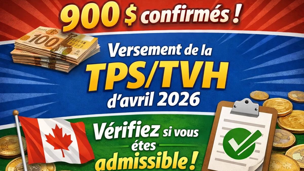 900 $ confirmés ! Versement de la TPS/TVH d'avril 2026 – Vérifiez si vous êtes admissible.